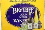 Big Tree Wines Pictorial Advertising Enamel Sign