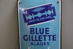 Blue Gillette Blades Advertising Enamel Wall Thermometer 