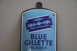 Blue Gillette Blades Advertising Enamel Wall Thermometer 