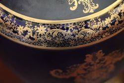 Blue Ground Vase With Gilt Work and Painting 