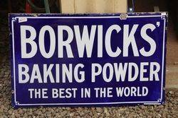 Borwicks Baking Powder Enamel Advertising Sign 