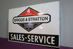 Briggs and Stratton SalesService Double Sided Tin Advertising Sign 