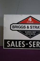 Briggs and Stratton SalesService Double Sided Tin Advertising Sign 