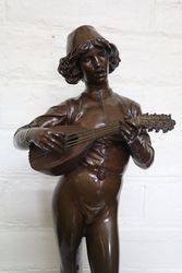 Bronze Figure By Paul Dubois Dated 1865 +quotLe Chanteur Florentia+quot