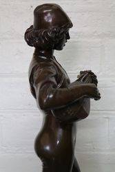 Bronze Figure By Paul Dubois Dated 1865 +quotLe Chanteur Florentia+quot