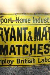 Bryant And May Matches Enamel Advertising Sign 