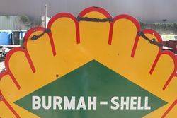 Burmah Shell Double Sided Enamel Advertising Sign 