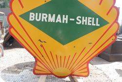 Burmah Shell Double Sided Enamel Advertising Sign 