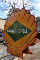 Burmah Shell Double Sided Enamel Advertising Sign 