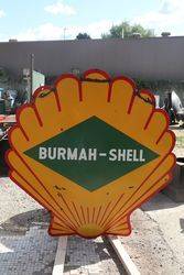 Burmah Shell Double Sided Enamel Advertising Sign 