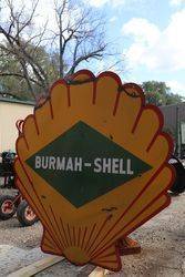 Burmah Shell Double Sided Enamel Advertising Sign 