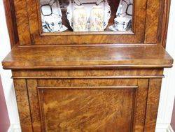 Burr Walnut Bookcase with Single Glazed Upper Door