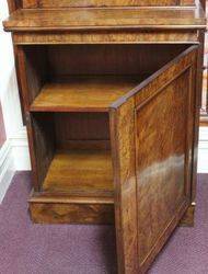 Burr Walnut Bookcase with Single Glazed Upper Door