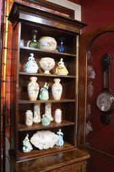 Burr Walnut Bookcase with Single Glazed Upper Door