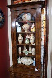 Burr Walnut Bookcase with Single Glazed Upper Door