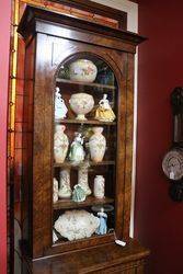 Burr Walnut Bookcase with Single Glazed Upper Door