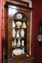 Burr Walnut Bookcase with Single Glazed Upper Door