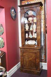 Burr Walnut Bookcase with Single Glazed Upper Door