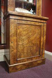 Burr Walnut Bookcase with Single Glazed Upper Door