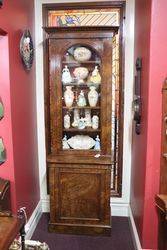 Burr Walnut Bookcase with Single Glazed Upper Door