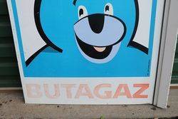 Butagaz Double Side Column mounted Enamel Advertising Sign 