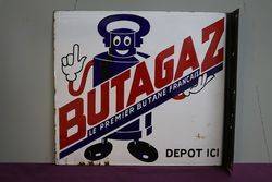 Butagaz Double Side Enamel Advertising Sign 