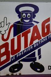 Butagaz Double Side Enamel Advertising Sign 