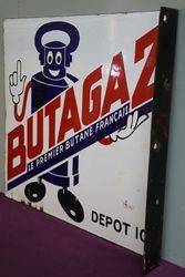 Butagaz Double Side Enamel Advertising Sign 