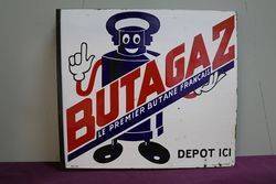 Butagaz Double Side Enamel Advertising Sign 