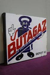 Butagaz Double Side Enamel Advertising Sign 