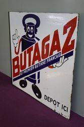 Butagaz Double Side Enamel Advertising Sign 