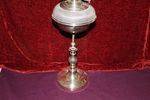 C19th Silver Plated Oil Lamp With Adjustable Column C1900