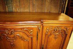 C20th French Oak Bow Front Three Door Sideboard 