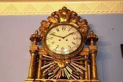 C20th Giltwood Cartel Clock 8 day movement  