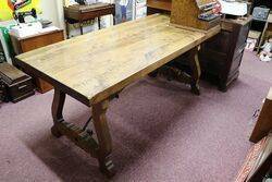 C20th Solid Plank Farmhouse Kitchen Table