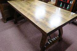 C20th Solid Plank Farmhouse Kitchen Table