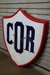 COR Commonwealth Oil Refineries  BP Enamel Advertising Sign 