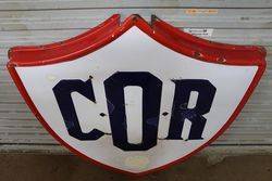 COR Commonwealth Oil Refineries  BP Enamel Advertising Sign 