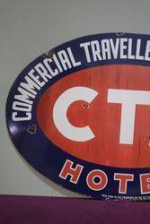 CTA Commercial Travellers Association Hotel  Double Sided Enamel Advertising Sign 