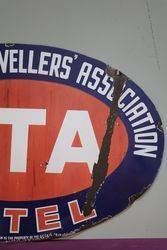 CTA Commercial Travellers Association Hotel  Double Sided Enamel Advertising Sign 