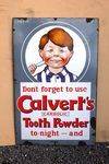 Calverts Tooth Powder Pictorial Enamel Sign