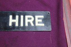 Cars For Hire Enamel Advertising Sign