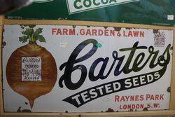 Carters Tested Seeds Enamel Advertising Sign  