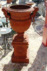 Cast Iron Carmen Urn And Dorchester Base 