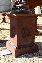 Cast Iron Cherub Figure With Butterfly On Stand 