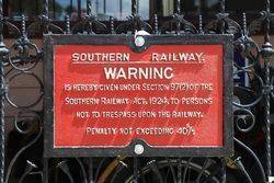Cast Iron Great Western Railway Warning Sign  