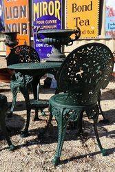 Cast Iron Green 5 Piece Garden Setting