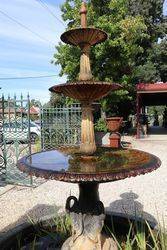 Cast Iron Heron 3 Tier Water Fountain + Pond