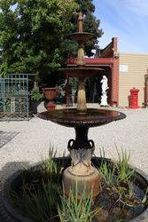 Cast Iron Heron 3 Tier Water Fountain + Pond