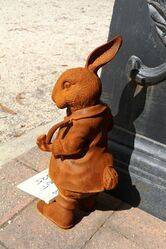 Cast Iron Peter Rabbit Smoking a Pipe 